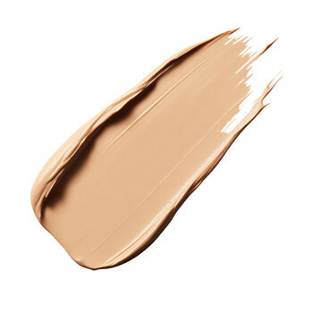 Beige foundation cream swatch on a transparent background, showcasing makeup texture and cosmetic product for beauty and skin care concepts