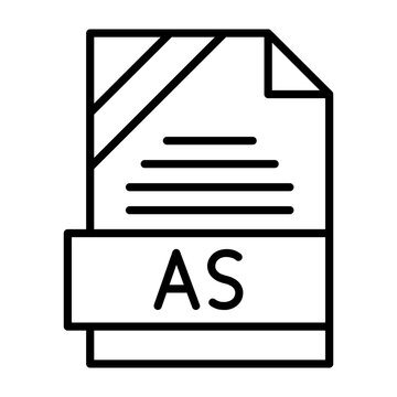 AS File Format Outline Style Icon