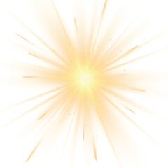Obraz premium Png yellow light effect reflections, neon illumination in yellow colors. Bright light lens. Png spotlight spark. Stadium Lighting. Sunlight, Shiny stars, glowing sparks. Vector 
