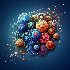 Obraz premium A set of differently sized circles overlapping and creating new