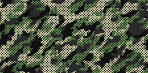 Green camouflage pattern. Khaki military pattern for clothing design