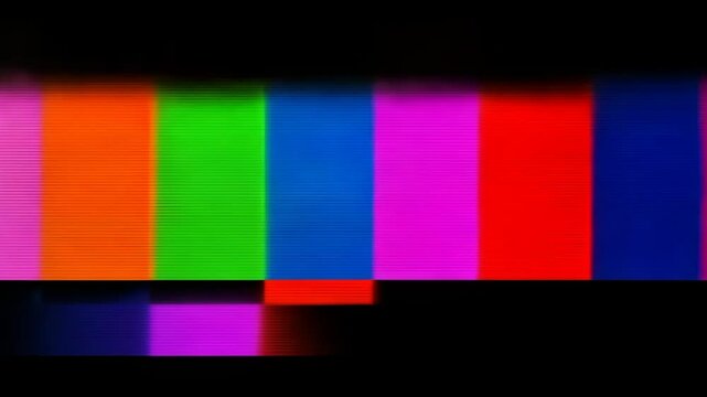 Vibrant Color Glitch Effect Abstract Rgb Static Noise Video