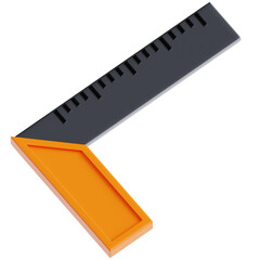 3D Icon of Ruller. Designed in a simple and realistic style, perfect for illustrating woodworking, construction, DIY projects, and professional craftsmanship.