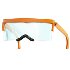 3D Icon of Safety Glasses. Designed in a simple and realistic style, perfect for illustrating woodworking, construction, DIY projects, and professional craftsmanship.