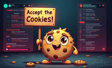 web design template with accept the cookies consent message