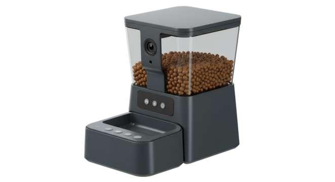 Automatic Pet Feeder with Transparent Container for Efficient Feeding Control
