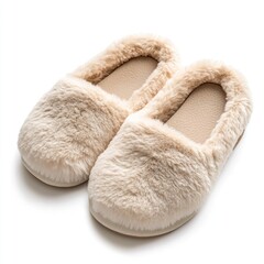 Soft and Fuzzy Winter House Slippers for Women on White Background