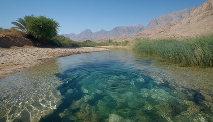 Meteor mirage over ethereal oasis under the milky way enchanting desert landscape nighttime viewpoint