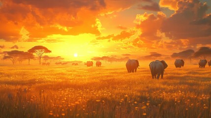 vast savannah with golden grasslands