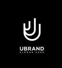 Minimalist U Letter Logo Design, Abstract, White, Lines, Simple, Elegant, Modern, Unique, Iconic, Symbol © JustPrint
