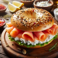 Bagel with Cream Cheese and Lox