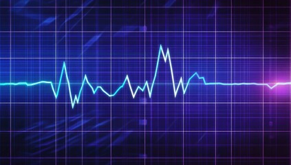 EKG heart monitor display with graphic overlay