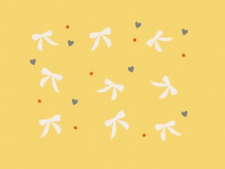 Hand drawn bow design in tropical climate colors