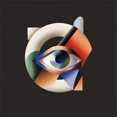 Abstract artistic eye composition digital artwork modern design minimalist style creative perspective visual concept