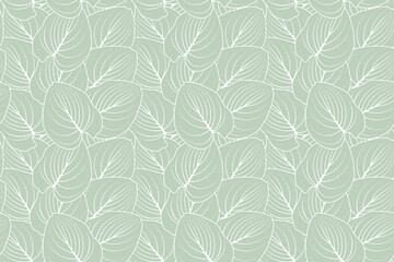 Seamless Leaf Pattern in Soft Green Tones Showcasing Natural Beauty and Tranquility