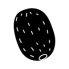 Unique illustration of a kiwi fruit showcasing round shape and textured surface details