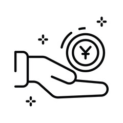 Check out our premium line style icon of alms giving hand