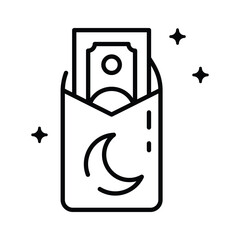 Latest outline style icon showing money envelope