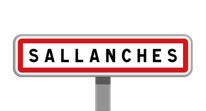 Panneau sur poteau central de Sallanches, Haute-Savoie, Auvergne-Rh&ocirc;ne-Alpes
