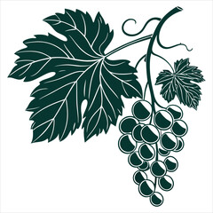 Obraz premium silhouette Grapes Fruit Icon on the white background