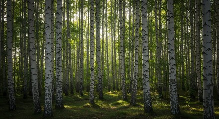 Sun-Dappled Birchwood Sanctuary AI Generated