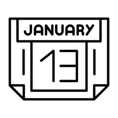 13 January Outline Style Icon