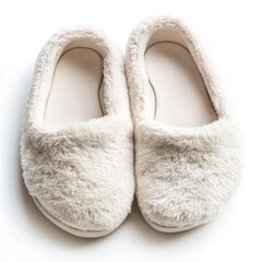 Women Warm Cotton Slippers with Plush Lining on White Background