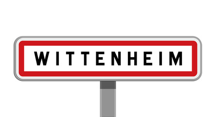 Panneau sur poteau central de Wittenheim, Haut-Rhin, Grand Est