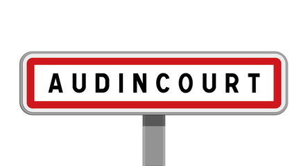 Panneau sur poteau central d’Audincourt, Doubs, Bourgogne-Franche-Comté