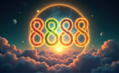 angel number 8888 in the sky