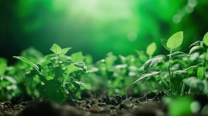 New Life Emerging: Vibrant Green Seedlings in Lush Soil