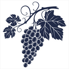 Obraz premium silhouette Grapes Fruit Icon on the white background