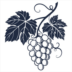 Obraz premium silhouette Grapes Fruit Icon on the white background