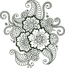 Beautiful flower art and mandala vector design