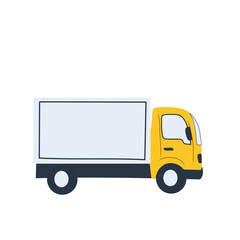 yellow truck isolated on white