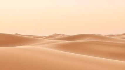 Sunset over the sand dunes in the Sahara Desert