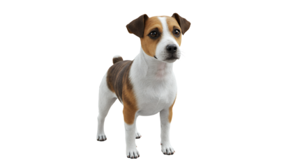 Playful Dog Standing Proudly with Bright Eyes and Alert Expression