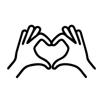 recommend clip art: Hands making heart shape vector illustration love gesture hand drawn design element outline heart hands symbol