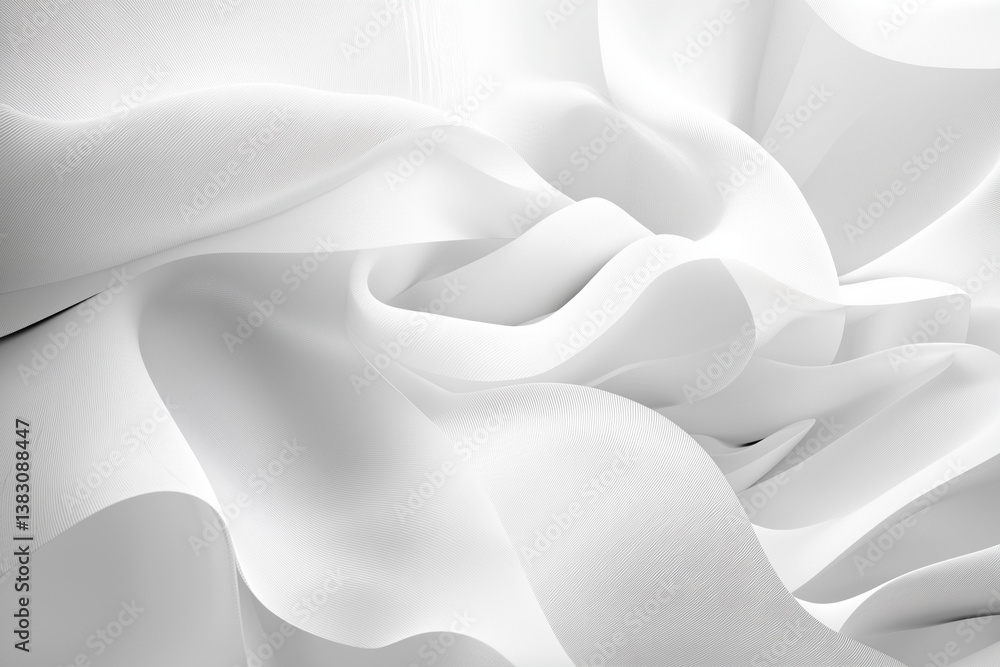 Poster elegant white fabric flowing creating smooth waves abstract background