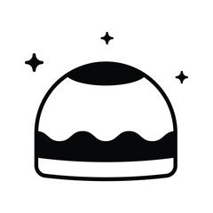 A well designed glyph icon of muslim cap for prayer