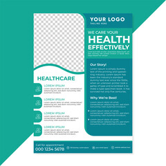 Corporate healthcare and medical flyer or poster design layout