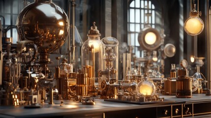 Steampunk Lab Interior