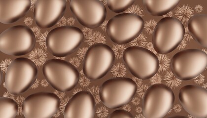 Happy Easter background in trendy chocolate colors
