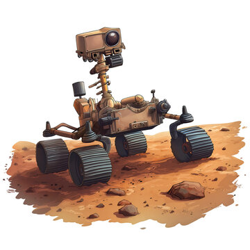 brown rover on mars surface clip art preview