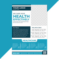 Healthcare and medical flyer template for health industry promotion