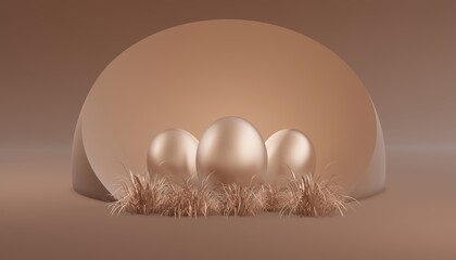 Happy Easter background in trendy chocolate colors