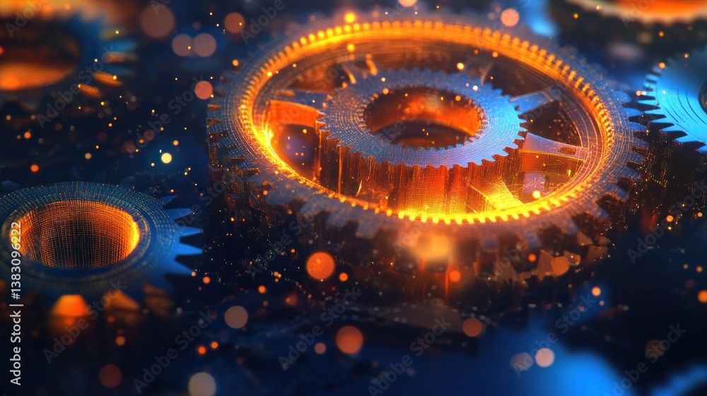 Poster gears interlocking in a fiery mechanism