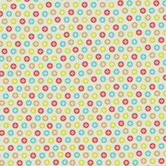 Polka dots design, Brown background, seamless repeat colorful dots pattern, gift wrap paper