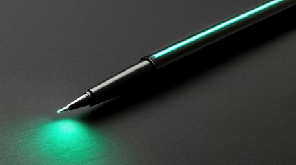 Illuminated Pen on Dark Surface