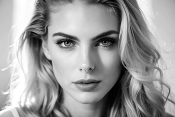 Fototapeta premium Soft Light Beauty Shot – A smooth, high-key portrait with glowing skin tones